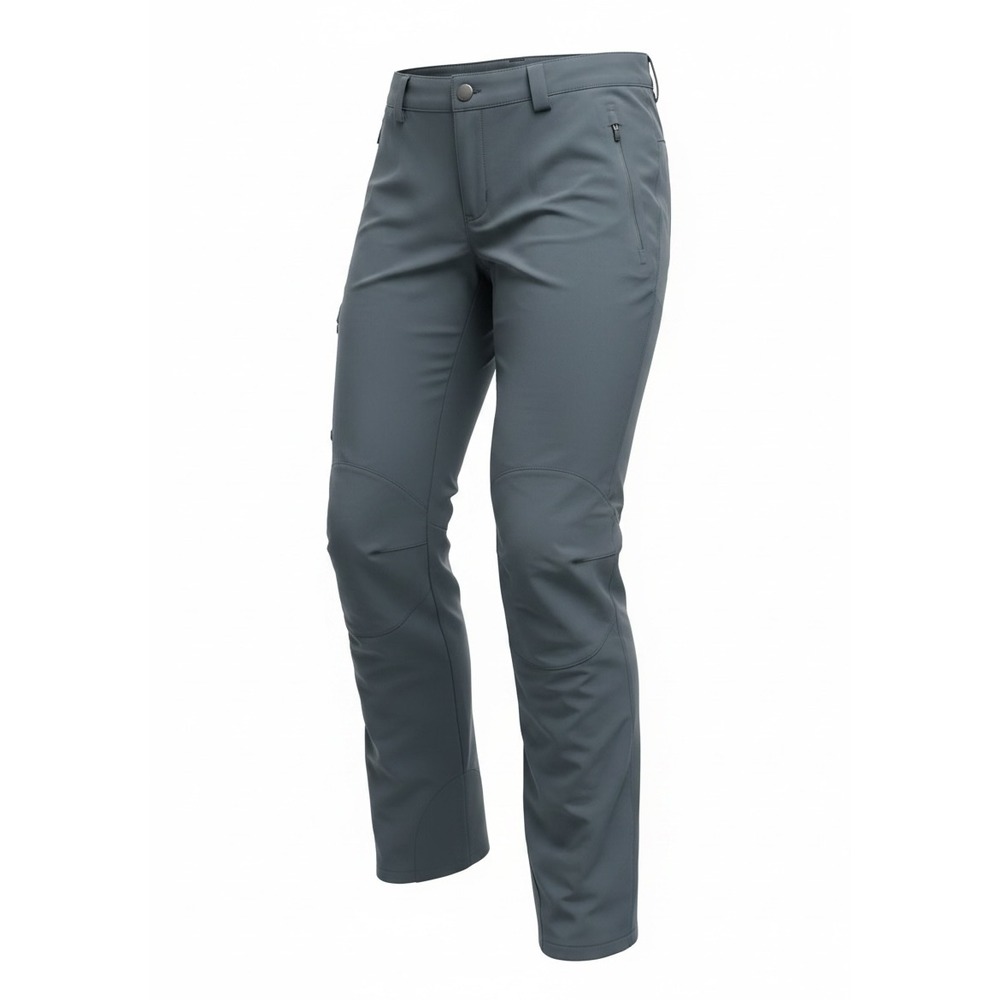 REI Women 6 Petite Softshell Hiking Pants Gray Stretch Articulated Knee RN37249